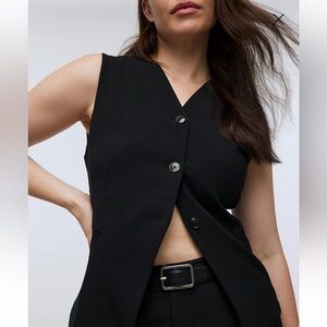 Madewell Cutaway Long Vest Black Size 0 N0882 New